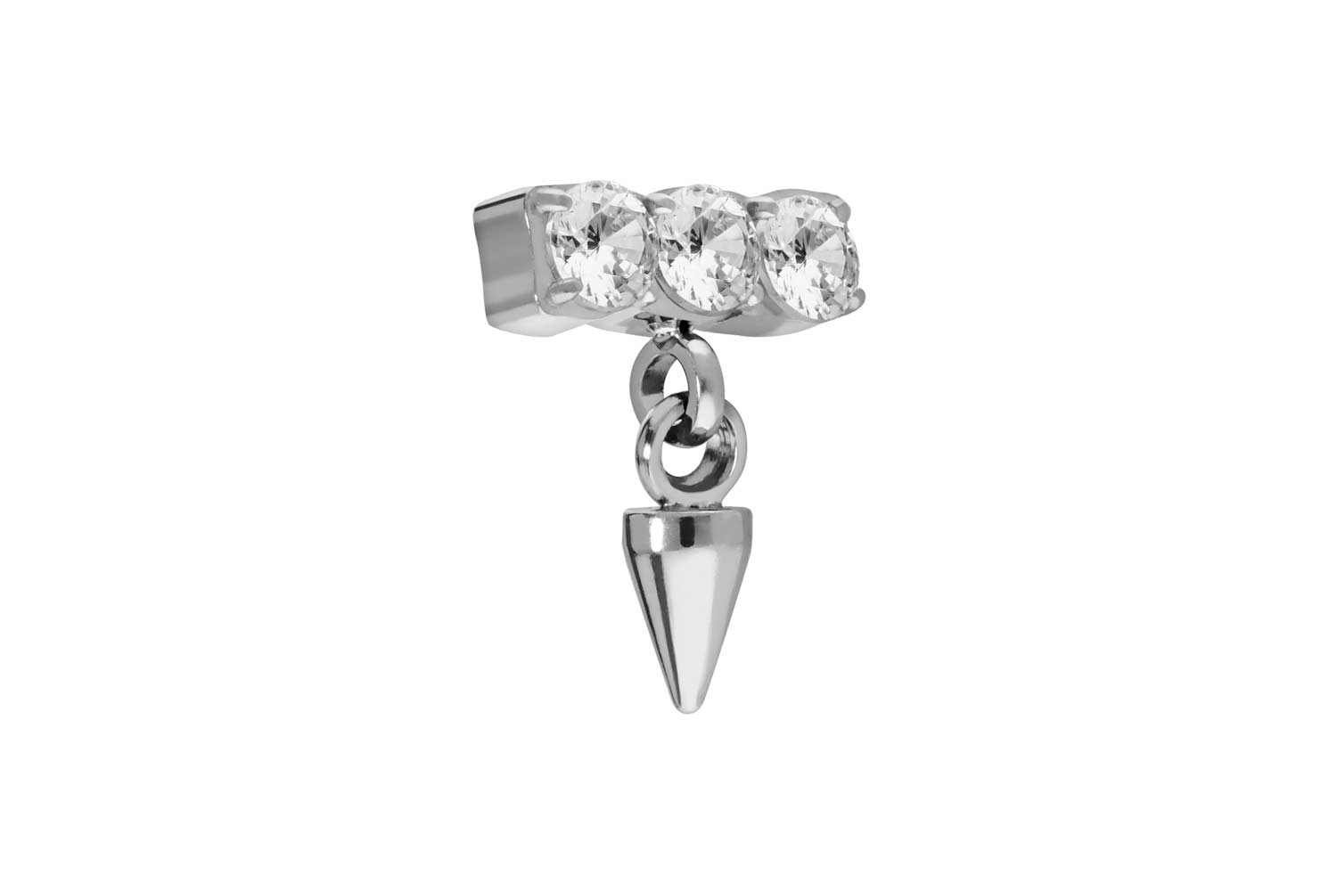 Titan Schraubaufsatz mit Außengewinde KRISTALLBALKEN + SPITZE ++SALE++ von Piercingline